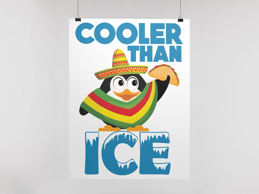 Cooler Than ICE Protest Poster, Funny Anti-ICE Wall Art, Pro-Immigrant Penguin Poster, Satirical Social Justice Print, Activist Decor