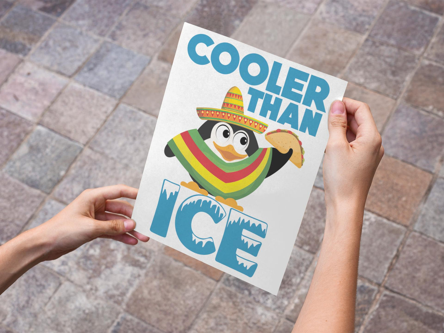Cooler Than ICE Protest Poster, Funny Anti-ICE Wall Art, Pro-Immigrant Penguin Poster, Satirical Social Justice Print, Activist Decor