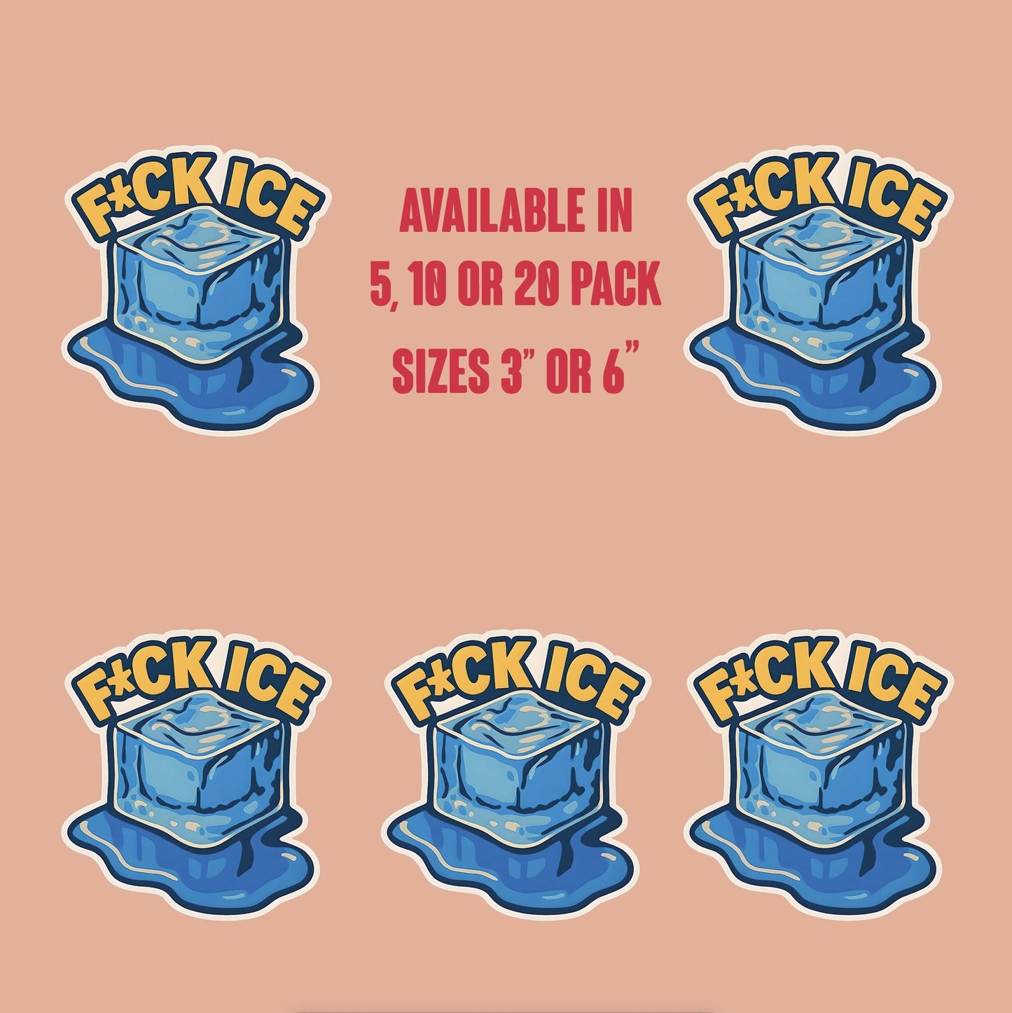 F*CK ICE Sticker, Anti ICE Vinyl Decal, Pro-Immigrant Activist Sticker, Anti-Fascist Protest Sticker,