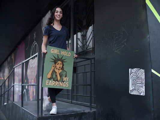 Statue of Liberty Protest Poster - Anti-Trump Feminist Art - Liberty Ready to Fight - Political Resistance Wall Print - Empowerment Decor