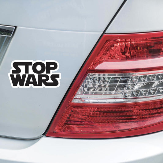STOP WARS Sticker - Star Wars Font Anti-War Decal - Political Protest Vinyl Sticker - Peace Activist Gift - Laptop, Water Bottle, Car