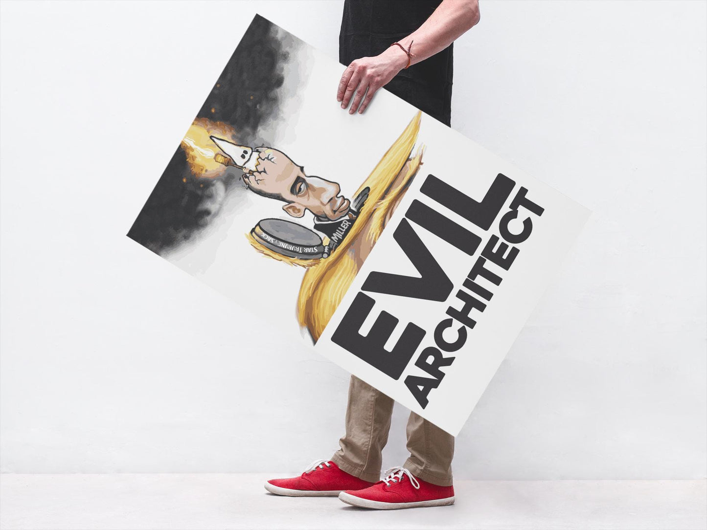 Stephen Miller Evil Architect Poster,Anti Trump Protest Art, Political Satire Wall Decor, White Supremacy Resistance Poster