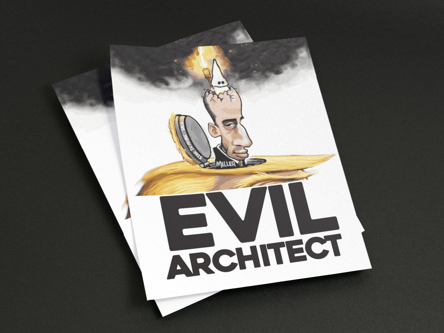 Stephen Miller Evil Architect Poster,Anti Trump Protest Art, Political Satire Wall Decor, White Supremacy Resistance Poster