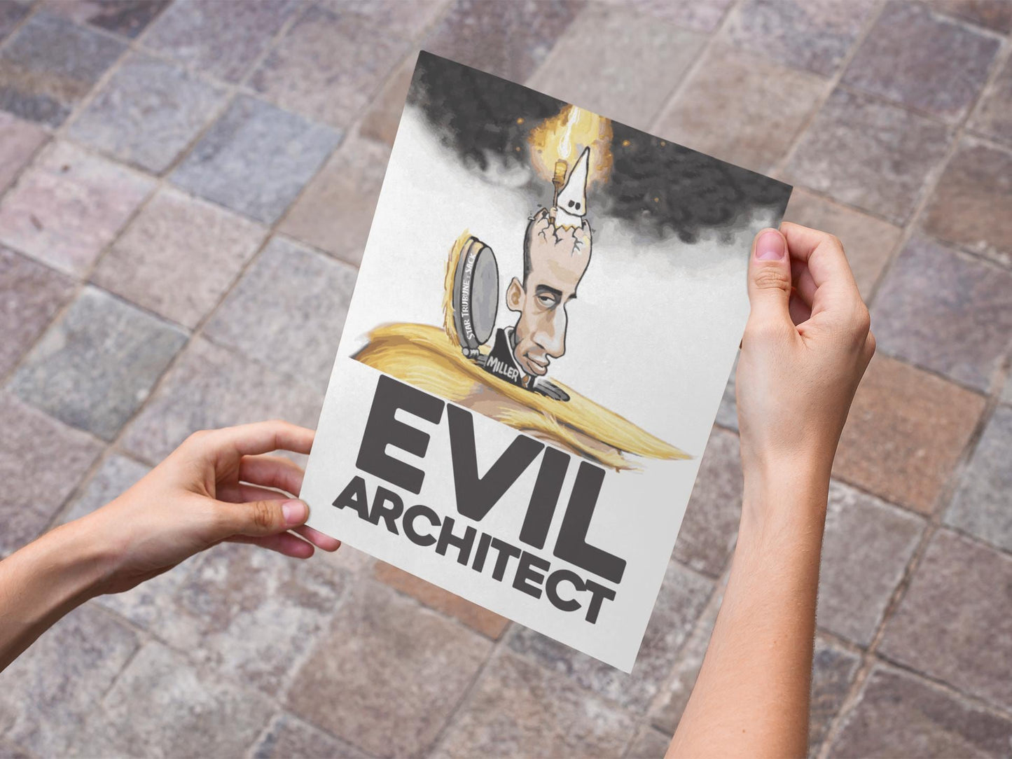 Stephen Miller Evil Architect Poster,Anti Trump Protest Art, Political Satire Wall Decor, White Supremacy Resistance Poster
