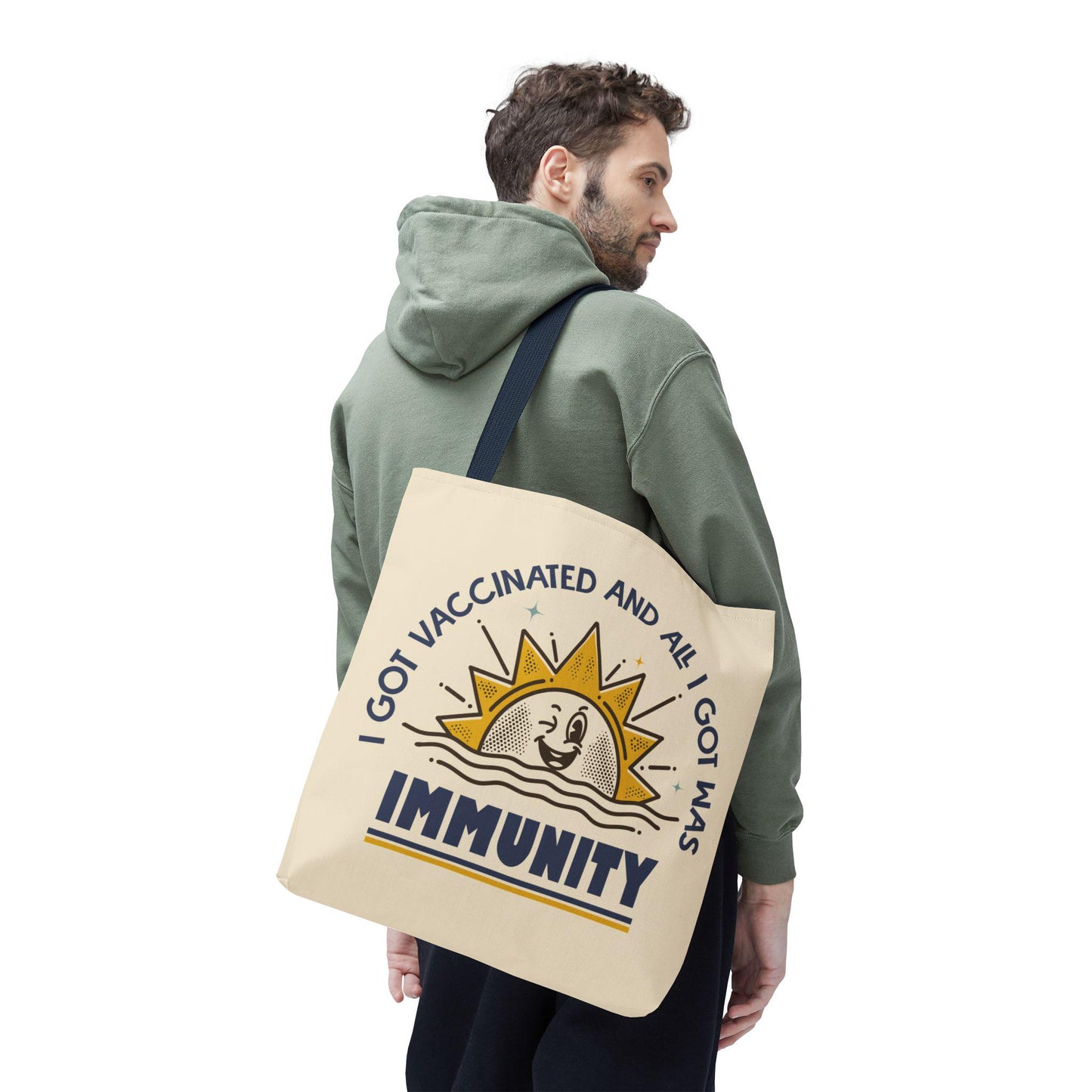 Funny Vaccination Immunity Tote Bag - Anti Trump, Anti RFK Jr, Science Is Real, Vaccine Gift, Pro Vaccination Bag