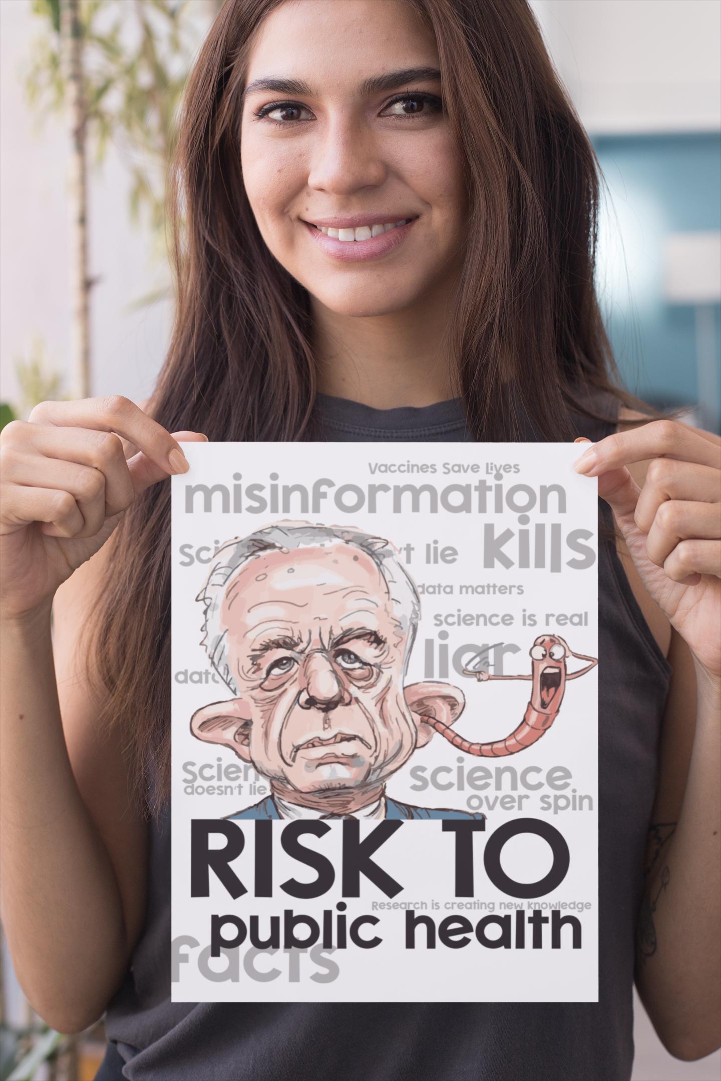 RFK Jr. Protest Poster, Risk to Public Health Print, Anti-Misinformation Science Poster, Pro Vaccine Protest Sign, Political Satire Poster