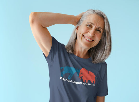 Freedom Democracy Truth T-Shirt - Donkey vs Elephant Graphic Tee