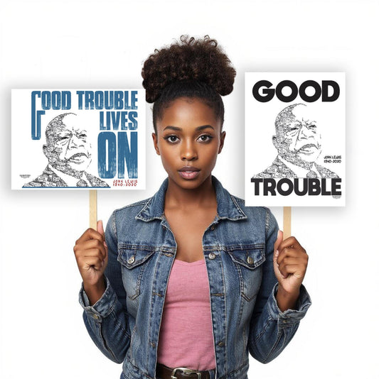 John Lewis “Good Trouble Lives On Poster, Civil Rights Quote Wall Art,Protest Poster, Black History Artwork July 17 Good Trouble Day