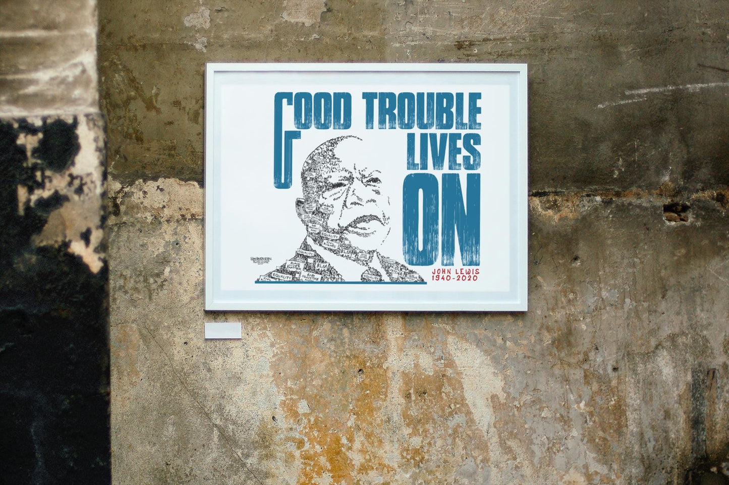 John Lewis “Good Trouble Lives On Poster, Civil Rights Quote Wall Art,Protest Poster, Black History Artwork July 17 Good Trouble Day