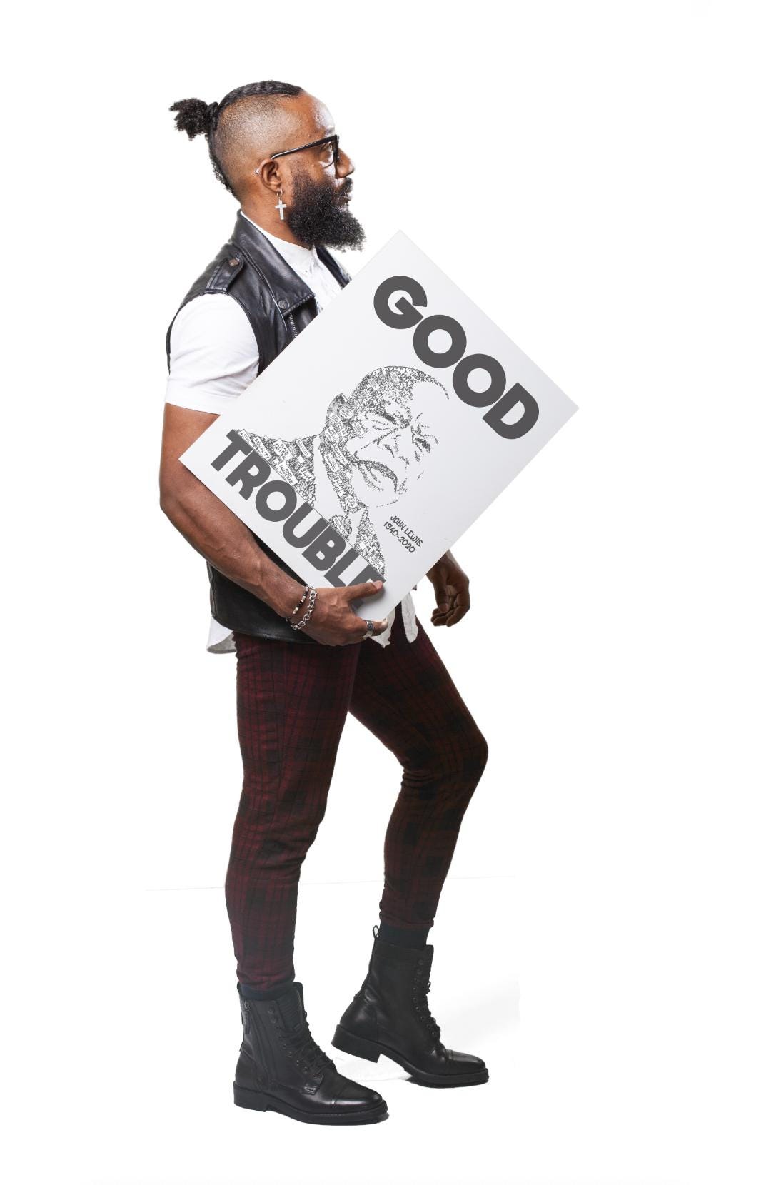 John Lewis “Good Trouble Lives On Poster, Civil Rights Quote Wall Art,Protest Poster, Black History Artwork July 17 Good Trouble Day