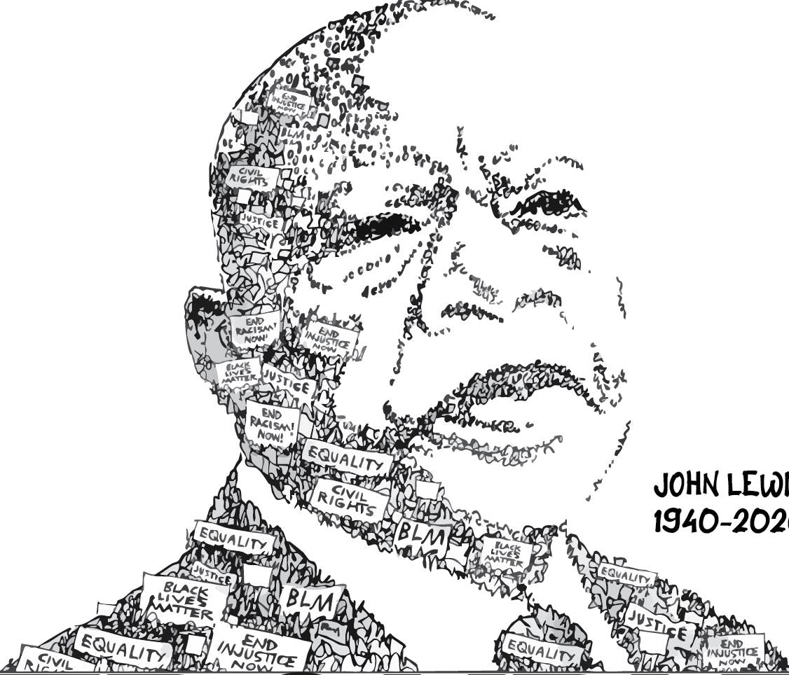 John Lewis “Good Trouble Lives On Poster, Civil Rights Quote Wall Art,Protest Poster, Black History Artwork July 17 Good Trouble Day