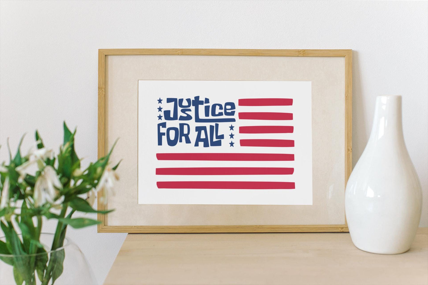Justice for All Protest Poster | Feminist Political Banner | Pro Immigrant Equality March Poster | Rally Decor