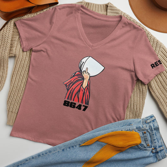 Womens relaxed v-neck 8647 Handmaid Protest Shirt