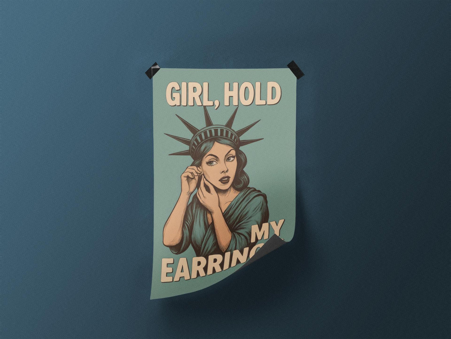 Statue of Liberty Protest Poster - Anti-Trump Feminist Art - Liberty Ready to Fight - Political Resistance Wall Print - Empowerment Decor