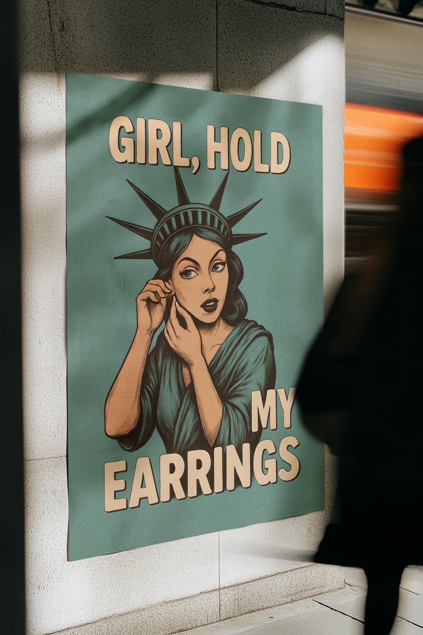 Statue of Liberty Protest Poster - Anti-Trump Feminist Art - Liberty Ready to Fight - Political Resistance Wall Print - Empowerment Decor