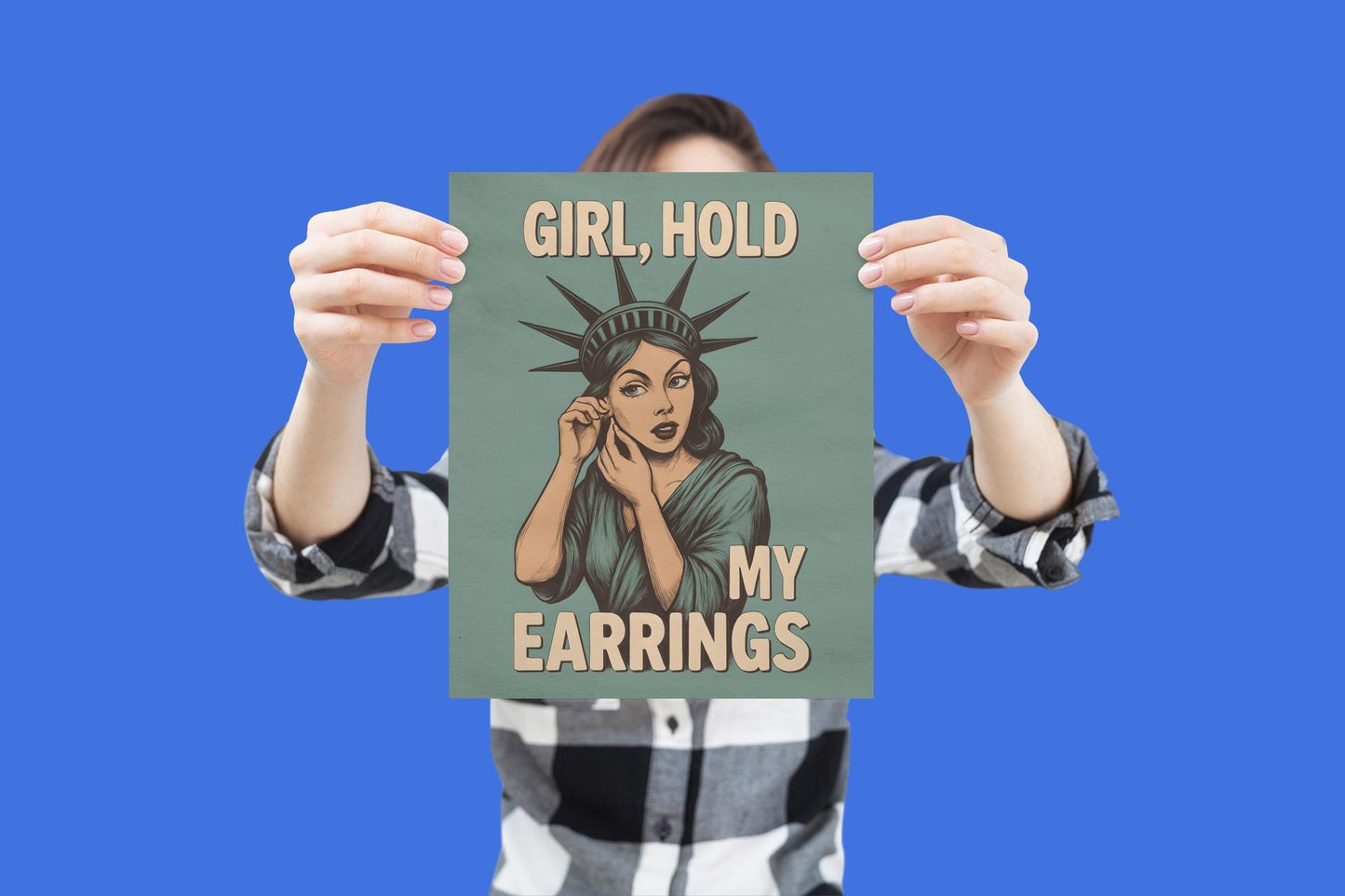 Statue of Liberty Protest Poster - Anti-Trump Feminist Art - Liberty Ready to Fight - Political Resistance Wall Print - Empowerment Decor