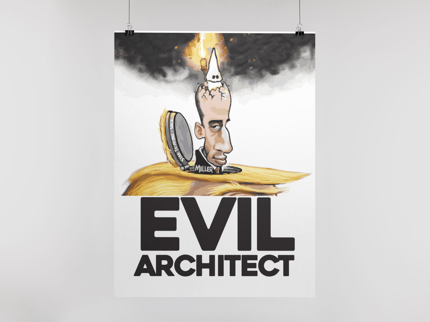 Stephen Miller Evil Architect Poster,Anti Trump Protest Art, Political Satire Wall Decor, White Supremacy Resistance Poster