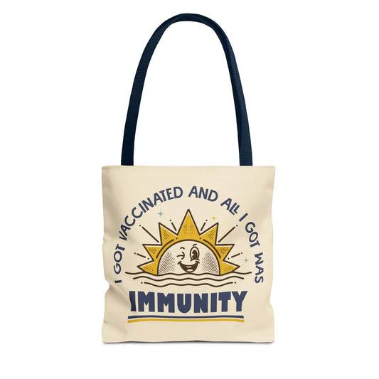 Funny Vaccination Immunity Tote Bag - Anti Trump, Anti RFK Jr, Science Is Real, Vaccine Gift, Pro Vaccination Bag