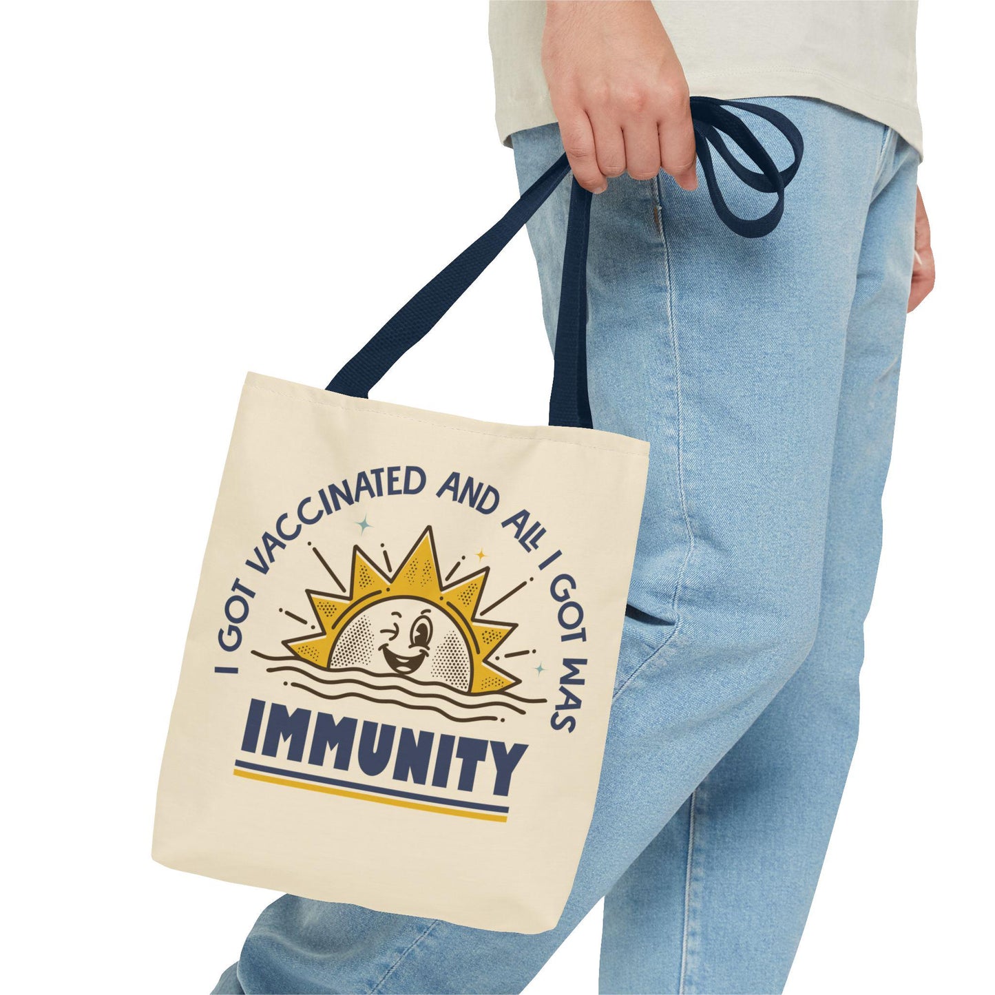 Funny Vaccination Immunity Tote Bag - Anti Trump, Anti RFK Jr, Science Is Real, Vaccine Gift, Pro Vaccination Bag