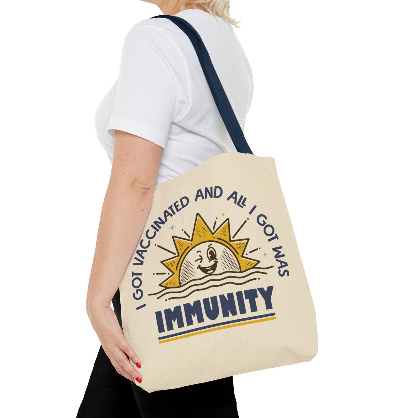 Funny Vaccination Immunity Tote Bag - Anti Trump, Anti RFK Jr, Science Is Real, Vaccine Gift, Pro Vaccination Bag