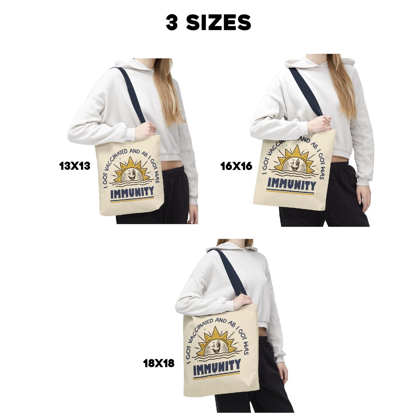 Funny Vaccination Immunity Tote Bag - Anti Trump, Anti RFK Jr, Science Is Real, Vaccine Gift, Pro Vaccination Bag