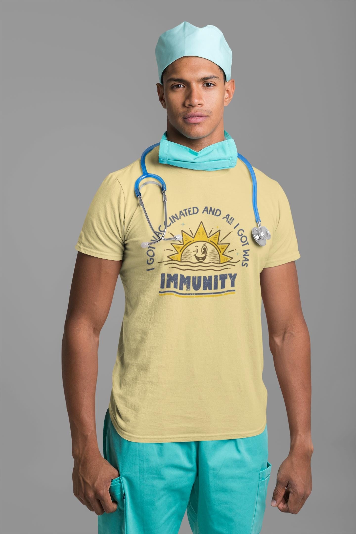 Funny Pro-Vaccine T-Shirt "I Got Vaccinated and All I Got Was Immunity"