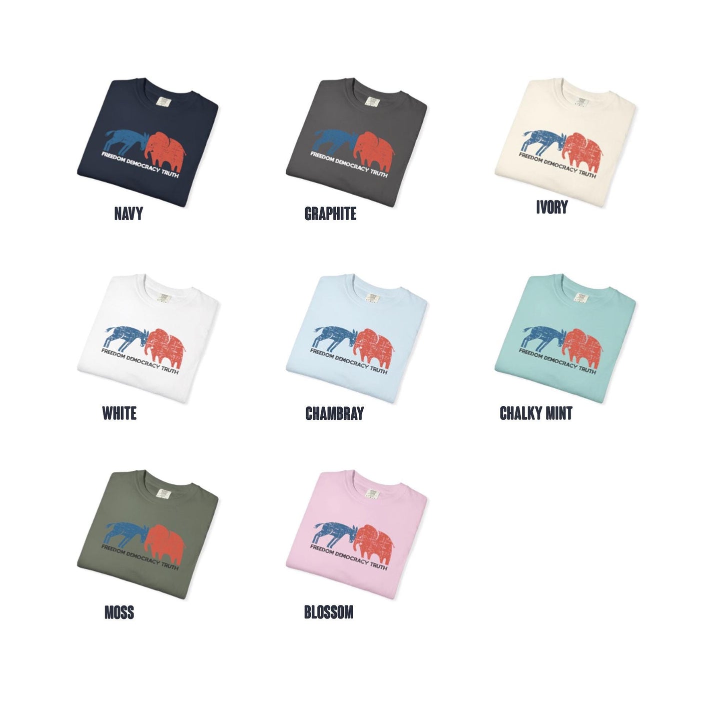 Freedom Democracy Truth T-Shirt - Donkey vs Elephant Graphic Tee