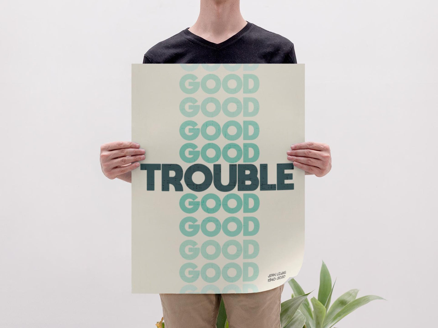 John Lewis “Good Trouble Lives On Poster, Civil Rights Quote Wall Art,Protest Poster, Black History Artwork July 17 Good Trouble Day