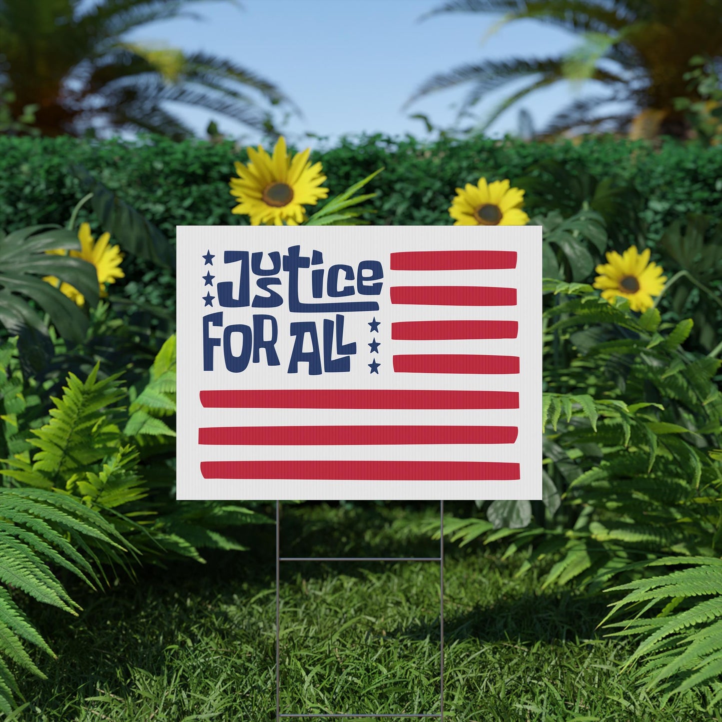 Justice for All Protest Durable Plastic Yard Sign