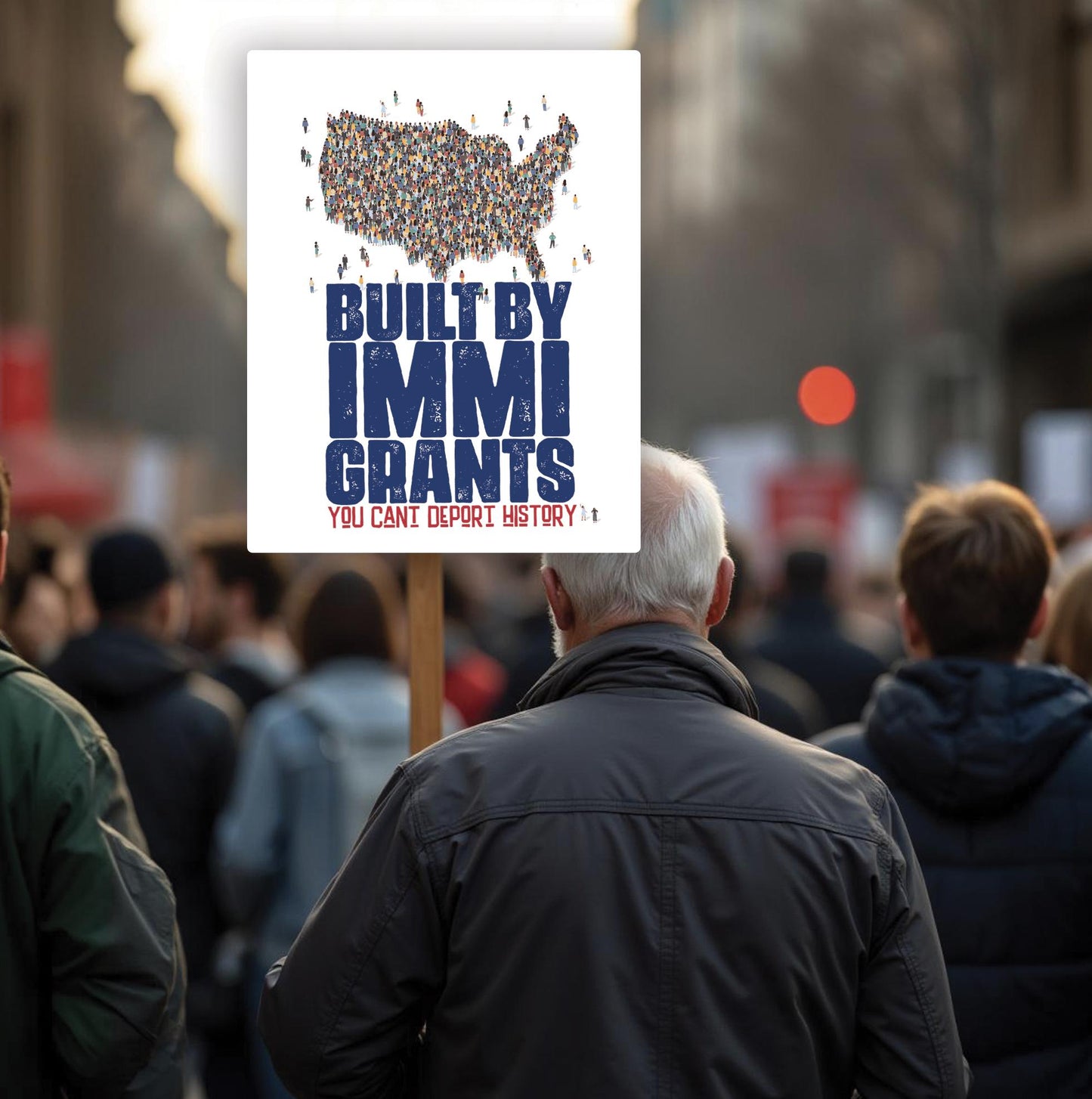 Built by Immigrants Protest Poster You Cant Deport History | Pro Immigration Wall Art | Activist Sign for Marches, Offices, or Home
