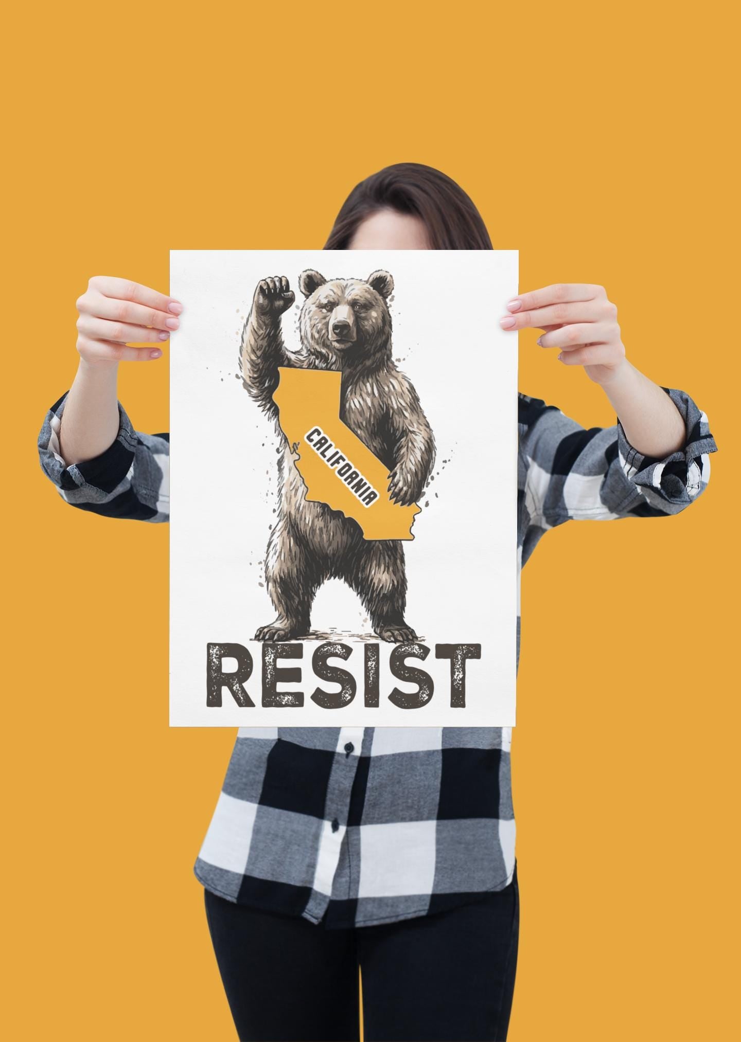 CALIFORNIA RESIST Poster Protest Art for Defenders of Liberty | Anti-ICE | Anti-Trump | Civil Rights Movement Decor