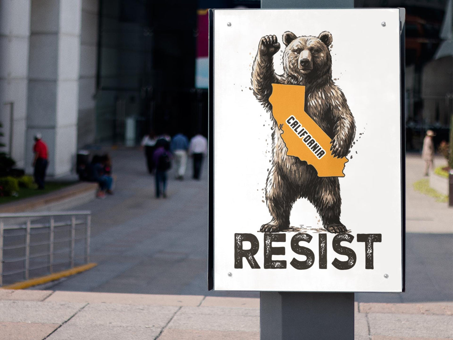 CALIFORNIA RESIST Poster Protest Art for Defenders of Liberty | Anti-ICE | Anti-Trump | Civil Rights Movement Decor