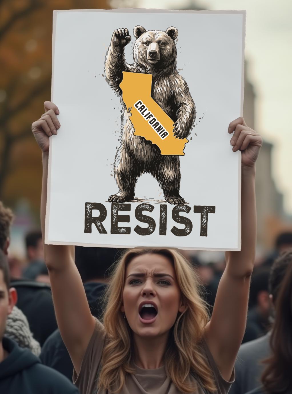 CALIFORNIA RESIST Poster Protest Art for Defenders of Liberty | Anti-ICE | Anti-Trump | Civil Rights Movement Decor