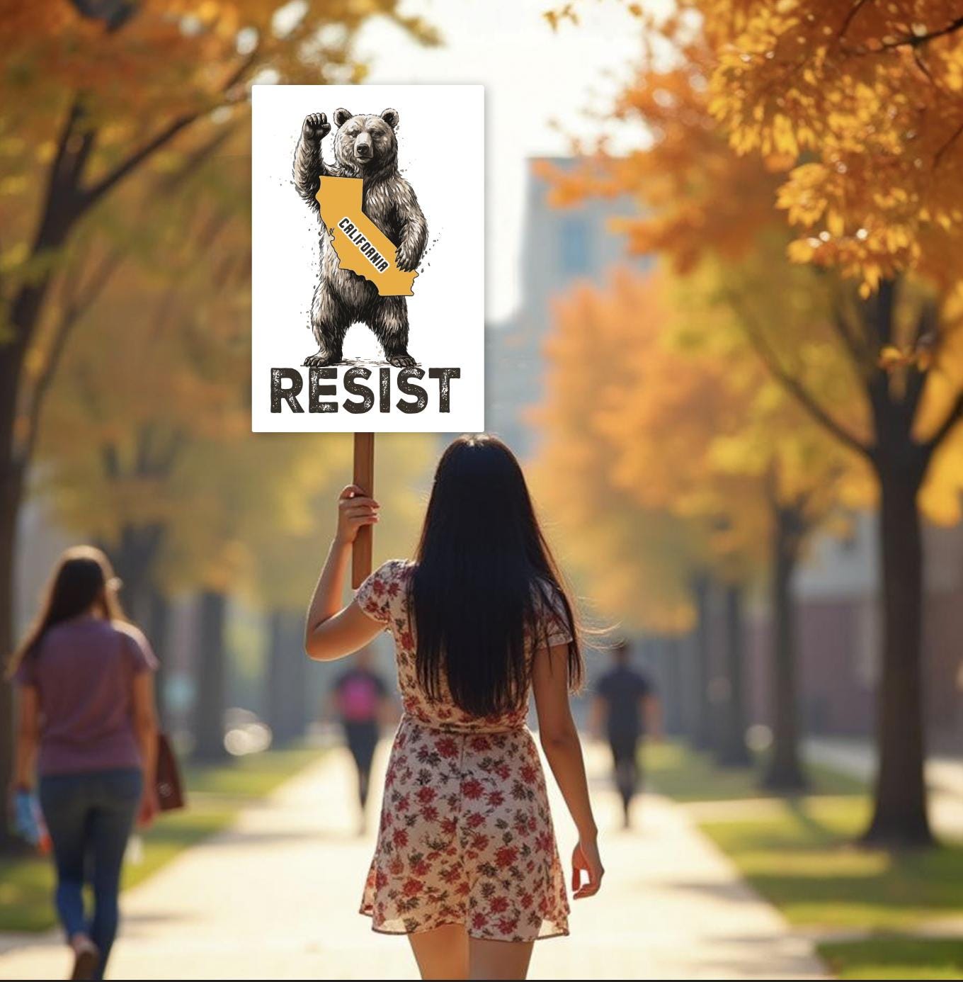 Digital Download - CALIFORNIA RESIST Poster Protest Art for Defenders of Liberty | Anti-ICE | Anti-Trump | Civil Rights Movement Decor