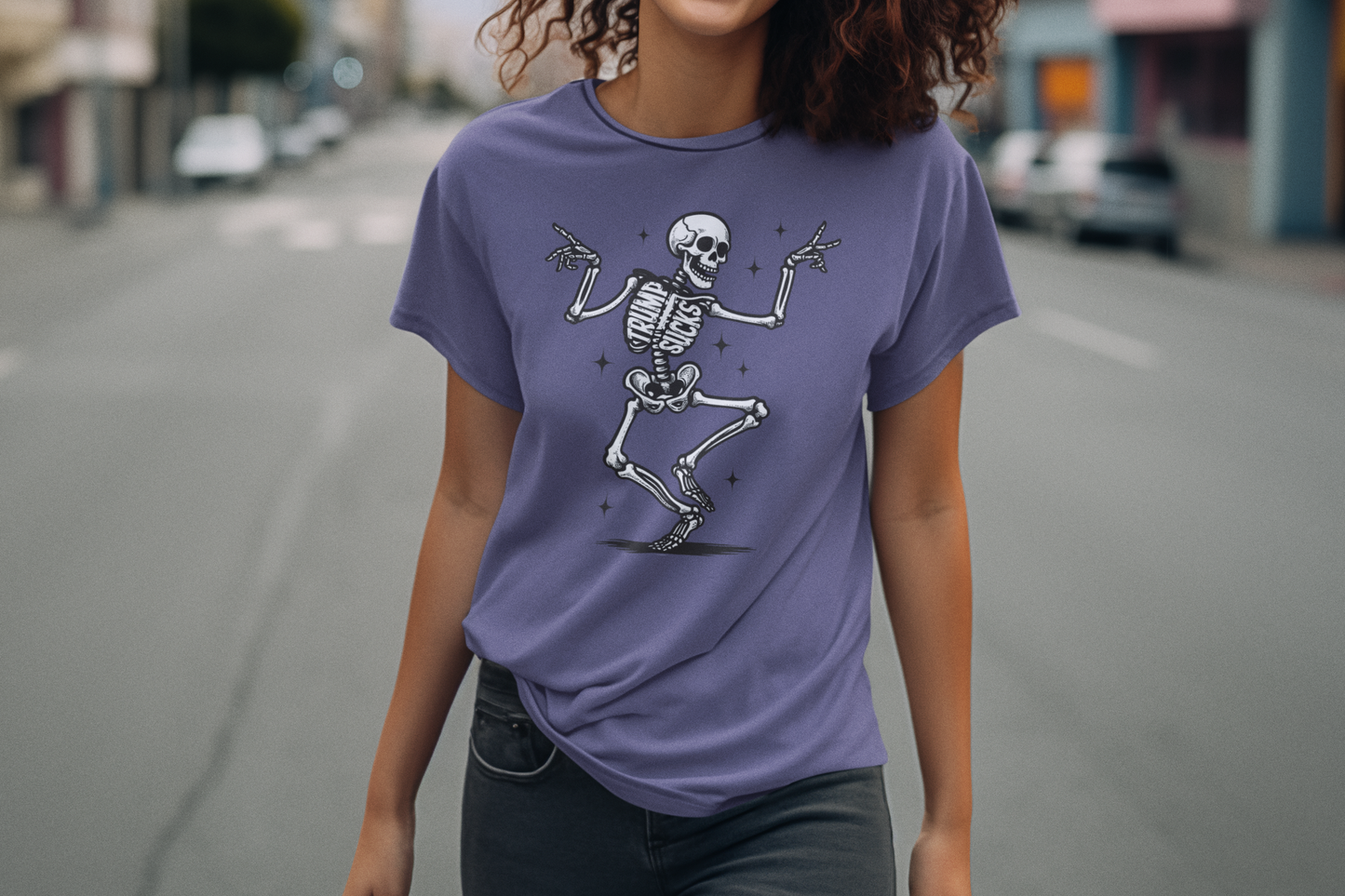 Spooky Trump Sucks Skeleton Halloween Unisex T-Shirt