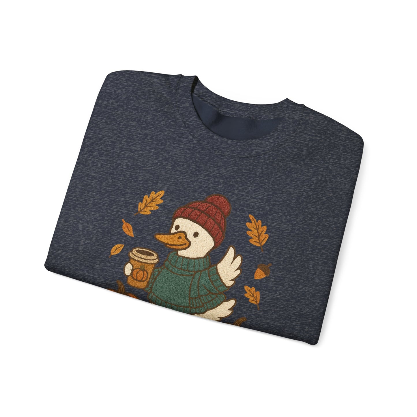 Cozy Autumn Goose Sweatshirt, Pumpkin, Fall Fashion, Unisex Crewneck, Halloween Gift, Seasonal Wear, Nature Lover's Apparel