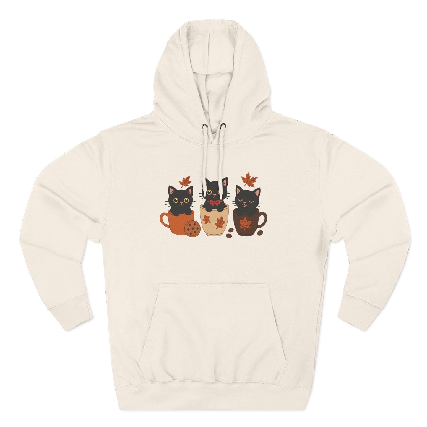 Cozy Cat-Themed Fleece Hoodie for Fall, Perfect for Cat Lovers, Halloween and Cozy Season, Cute Hoodie, Gift Idea, Autumn Vibe