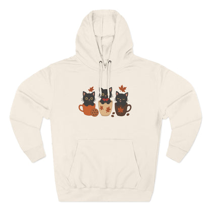 Cozy Cat-Themed Fleece Hoodie for Fall, Perfect for Cat Lovers, Halloween and Cozy Season, Cute Hoodie, Gift Idea, Autumn Vibe