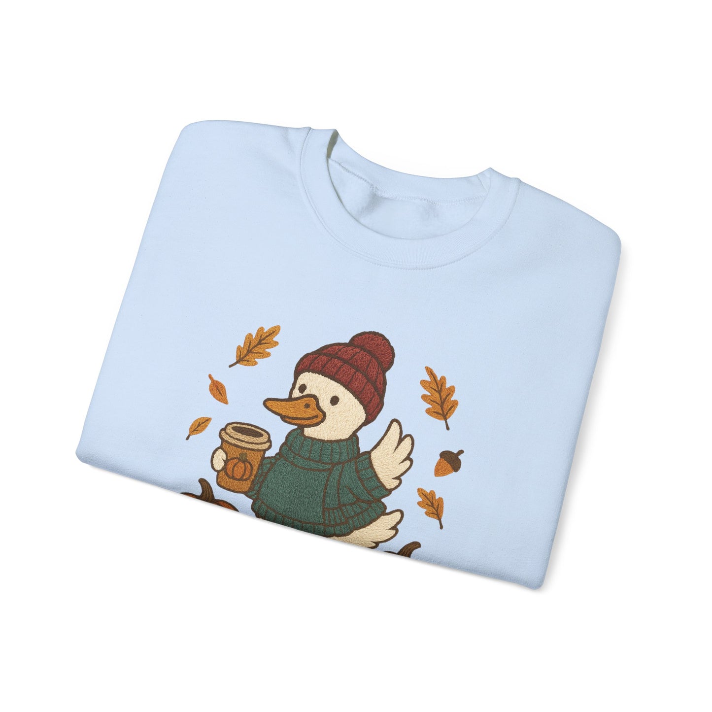 Cozy Autumn Goose Sweatshirt, Pumpkin, Fall Fashion, Unisex Crewneck, Halloween Gift, Seasonal Wear, Nature Lover's Apparel