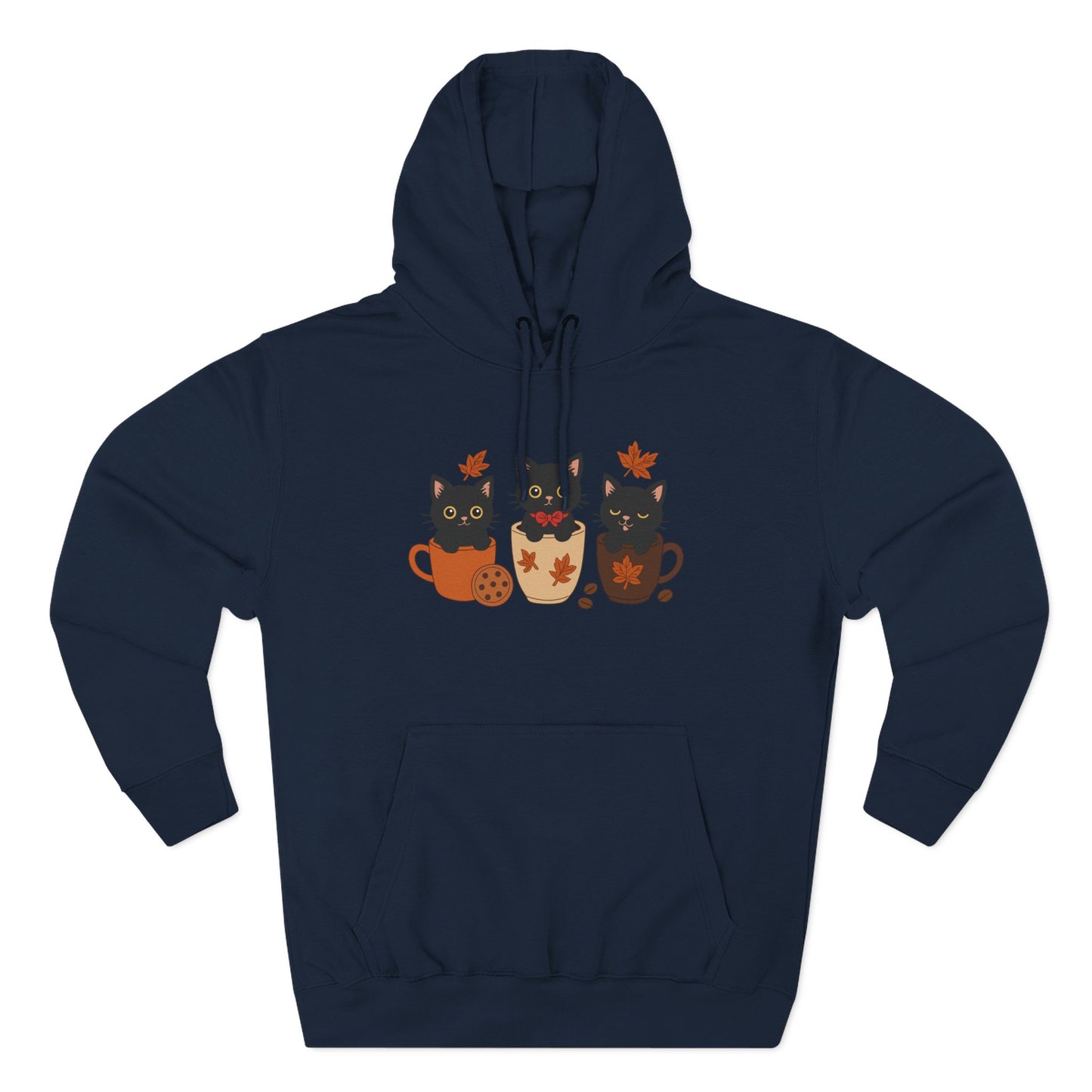 Cozy Cat-Themed Fleece Hoodie for Fall, Perfect for Cat Lovers, Halloween and Cozy Season, Cute Hoodie, Gift Idea, Autumn Vibe