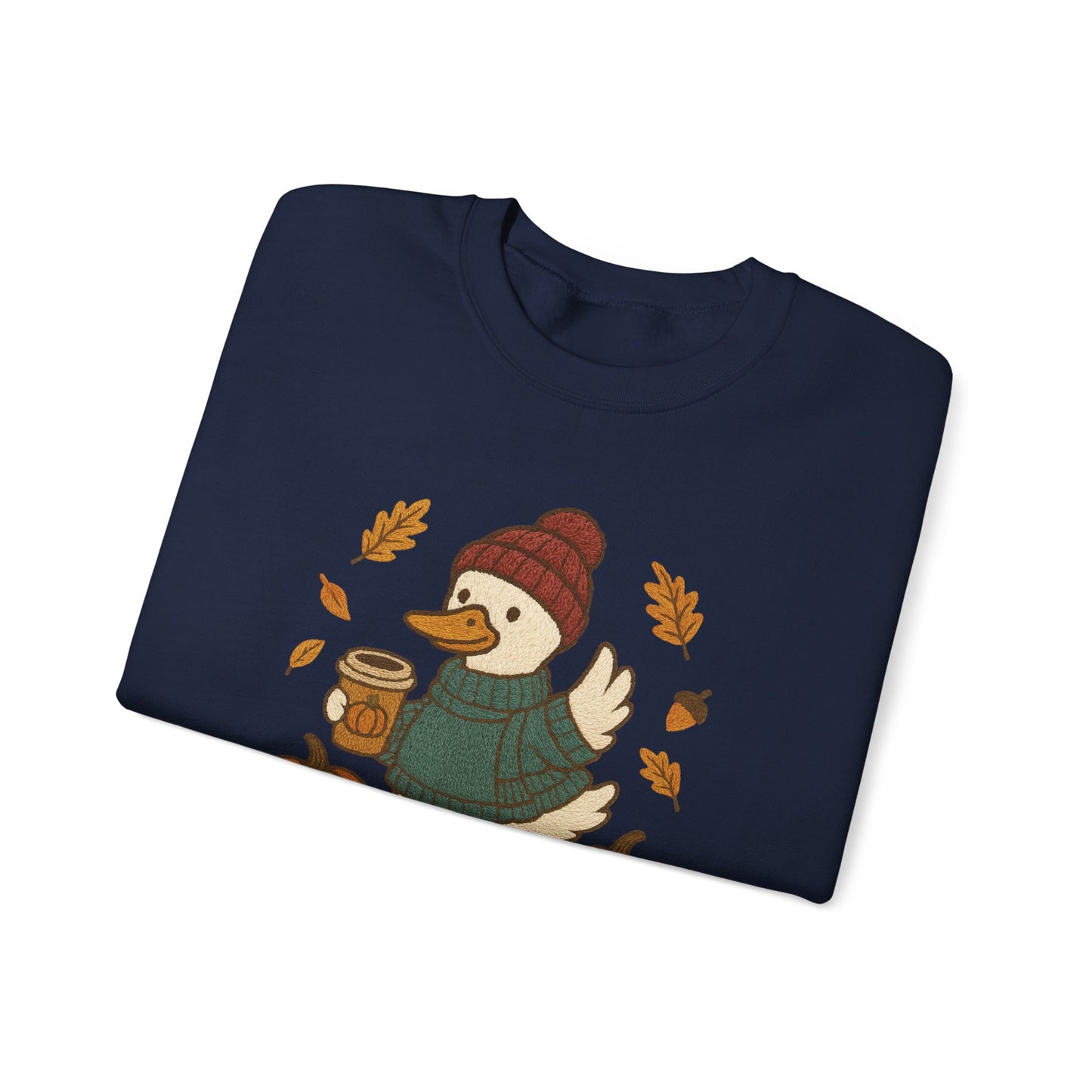 Cozy Autumn Goose Sweatshirt, Pumpkin, Fall Fashion, Unisex Crewneck, Halloween Gift, Seasonal Wear, Nature Lover's Apparel