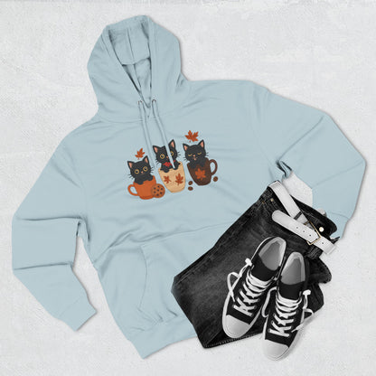 Cozy Cat-Themed Fleece Hoodie for Fall, Perfect for Cat Lovers, Halloween and Cozy Season, Cute Hoodie, Gift Idea, Autumn Vibe