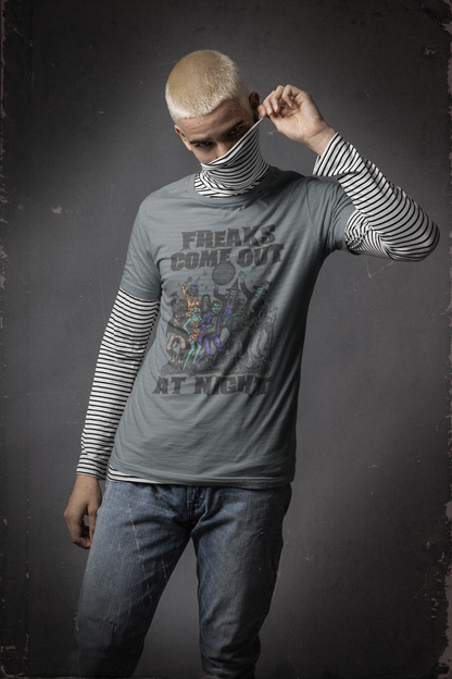 Freaks Come Out at Night Halloween T-Shirt – Retro Comfort Colors 1717 Spooky Party Tee