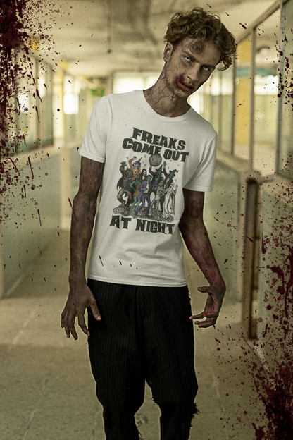 Freaks Come Out at Night Halloween T-Shirt – Retro Comfort Colors 1717 Spooky Party Tee