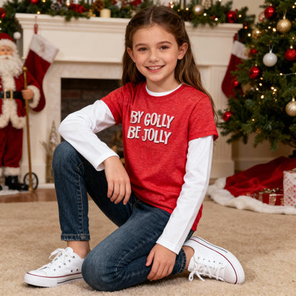 Festive Holiday Tee | By Golly Be Jolly, Unisex Christmas Shirt, Casual Holiday Wear, Matching Christmas Tshirts