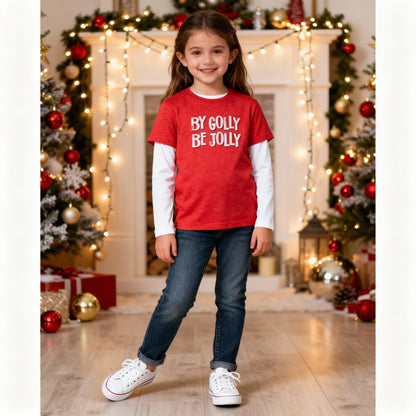 Festive Holiday Tee | By Golly Be Jolly, Unisex Christmas Shirt, Casual Holiday Wear, Matching Christmas Tshirts