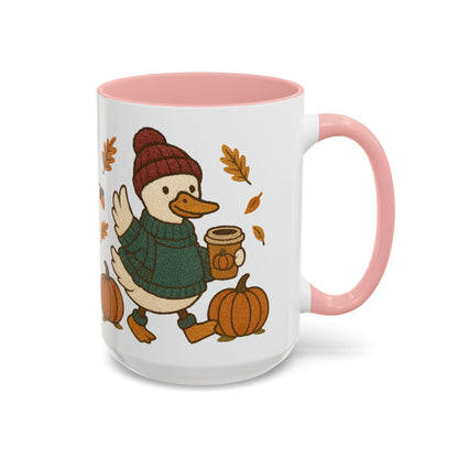 Cozy Fall Duck Mug — Autumn Coffee Cup (11oz / 15oz)