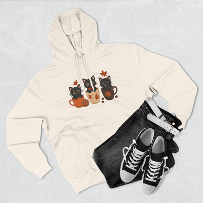Cozy Cat-Themed Fleece Hoodie for Fall, Perfect for Cat Lovers, Halloween and Cozy Season, Cute Hoodie, Gift Idea, Autumn Vibe