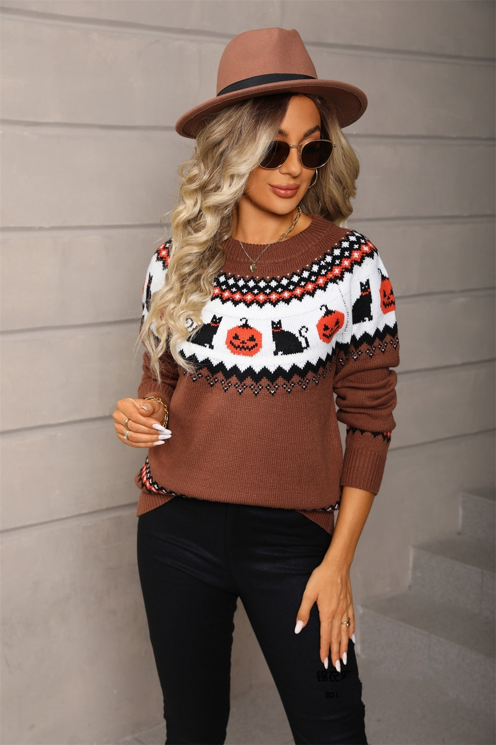 Women’s Oversized Black Cat Halloween Sweater
