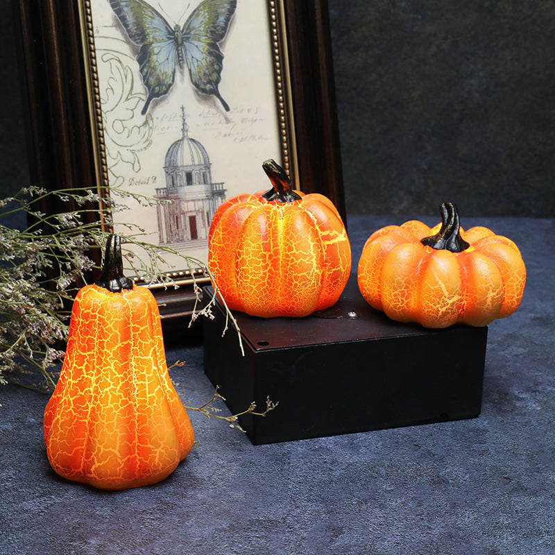 Halloween Pumpkin Lantern – LED Candle Lamp, Resin Luminous Pumpkin Decoration for Indoor & Outdoor Halloween Decor
